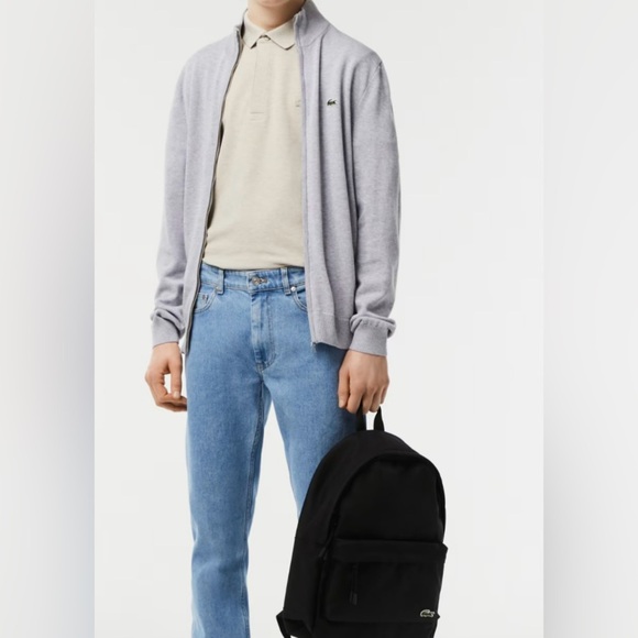 Lacoste MEN'S ZIP-UP HIGH-NECK COTTON  SWEATER - Picture 12 of 12